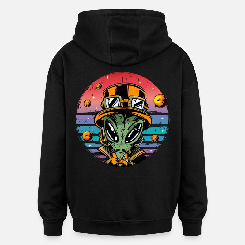 Étranger - Sweat à capuche oversize unisexe - noir