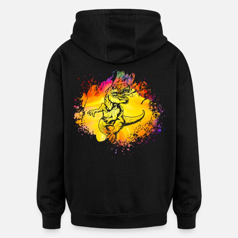 Dinosaurier - Oversized Unisex Hoodie - Schwarz