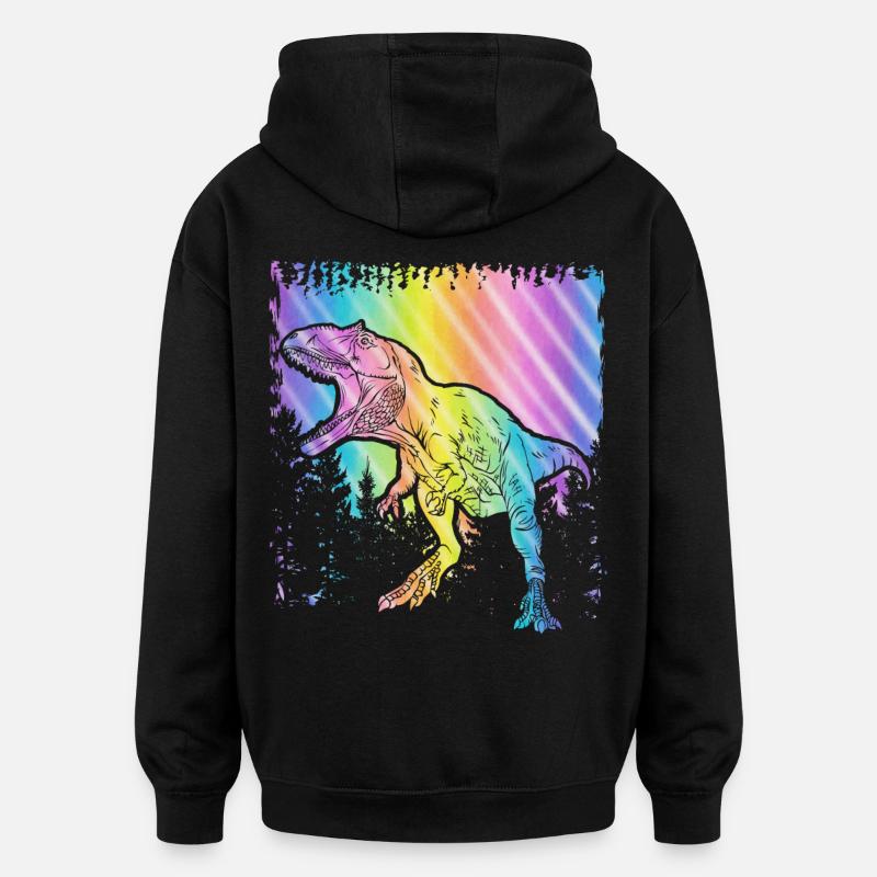 Dinosaure - Sweat à capuche oversize unisexe - noir