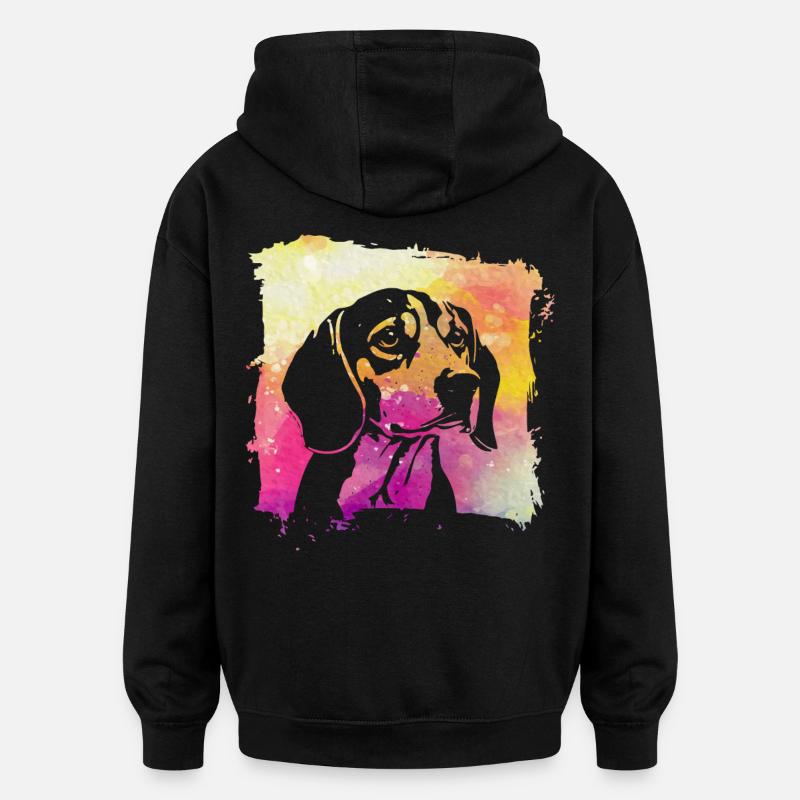 Beagle - Sweat à capuche oversize unisexe - noir