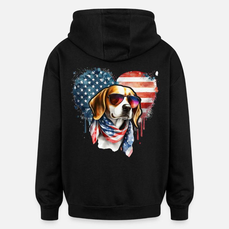 Beagle - Sweat à capuche oversize unisexe - noir