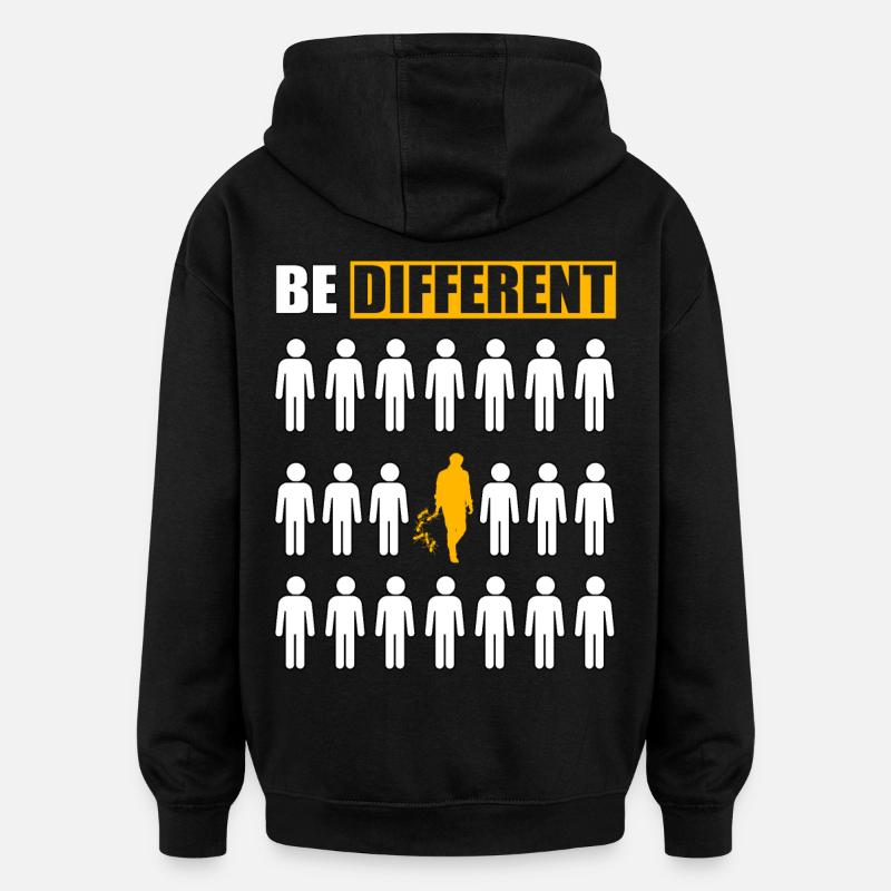 Be Different Ameise - Oversized Unisex Hoodie - Schwarz