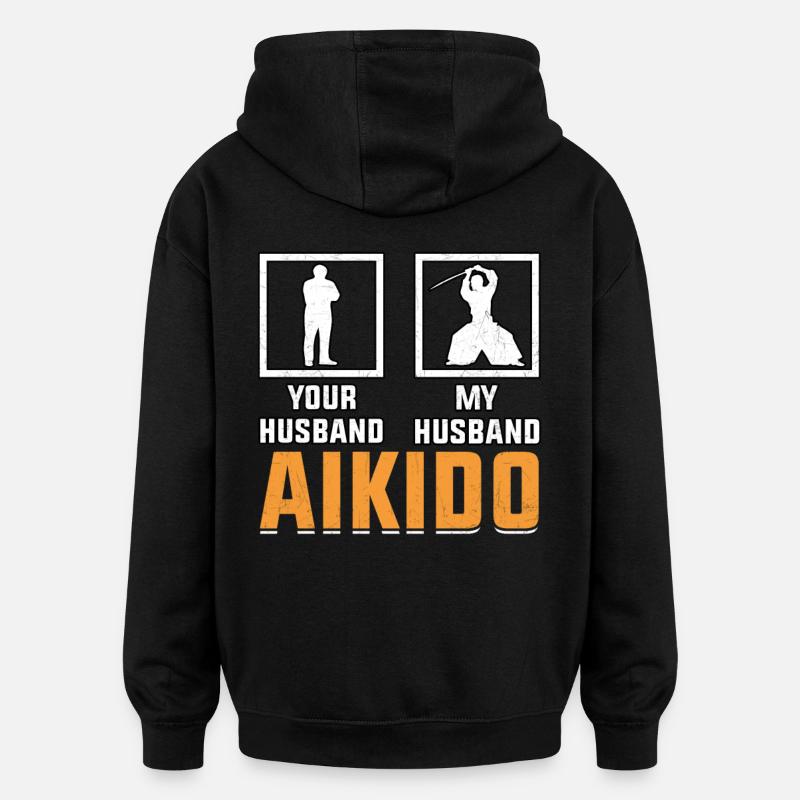 Aikido Ehemann - Oversized Unisex Hoodie - Schwarz