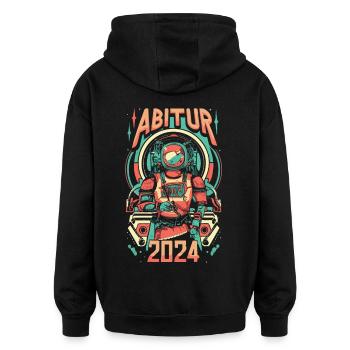 Abitur 2024 Abi Abschlussklasse Astronaut - Oversized Unisex Hoodie - Schwarz - Hinten - Noah (186cm)
