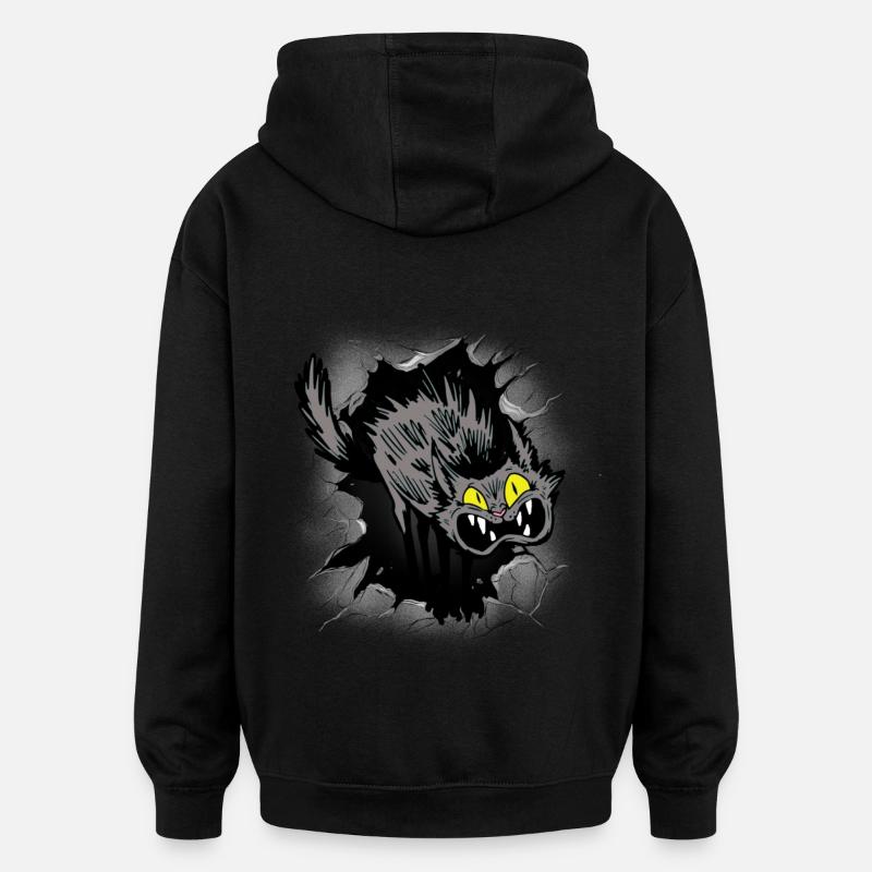 Halloween Chat Chats Chaton - Sweat à capuche oversize unisexe - noir