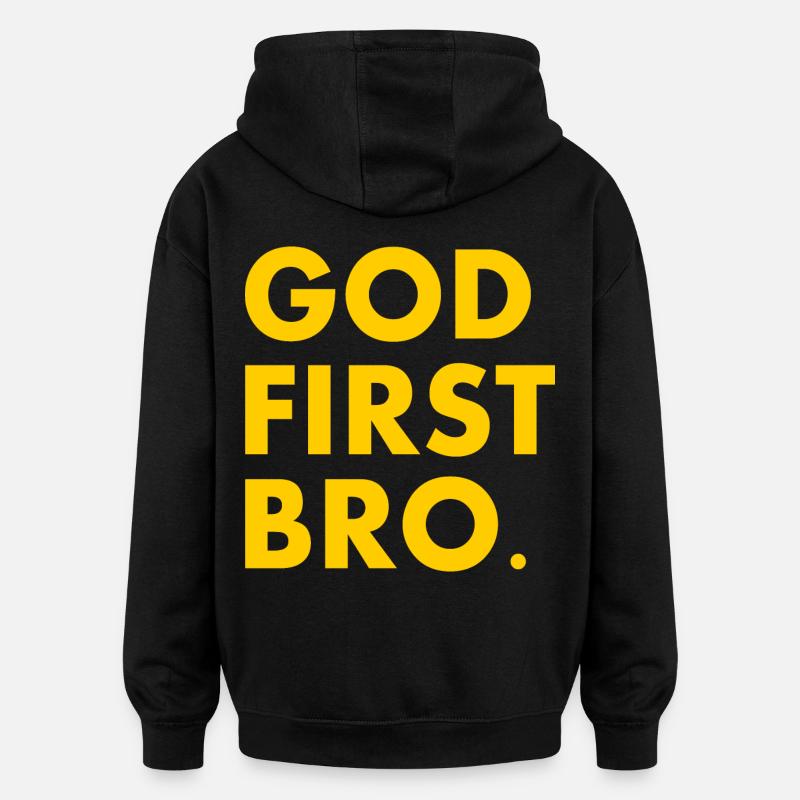 God first bro - Sweat à capuche oversize unisexe - noir