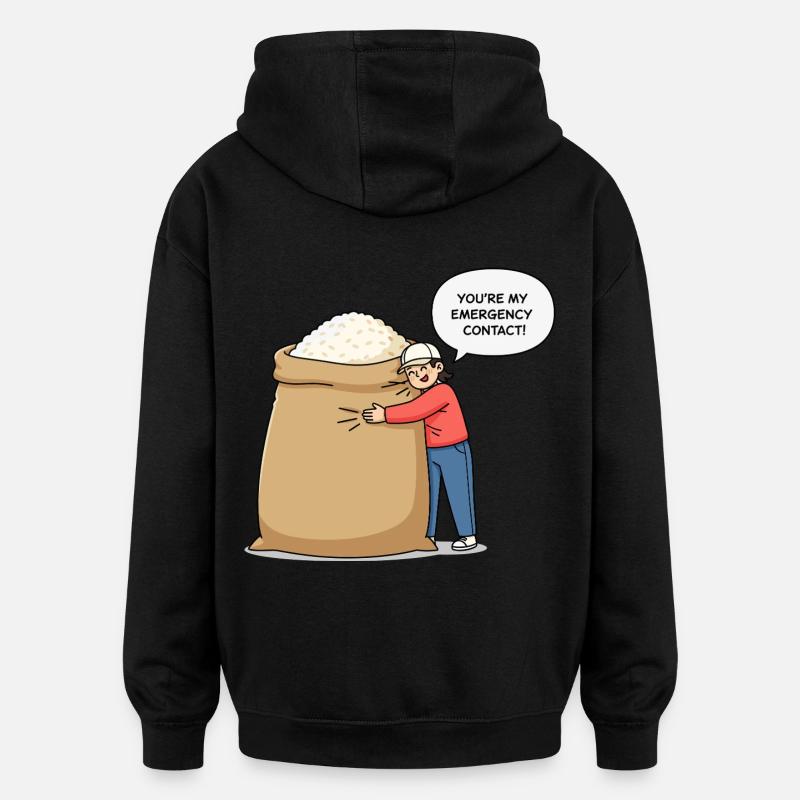 Vous êtes mon contact d’urgence ! - Sweat à capuche oversize unisexe - noir