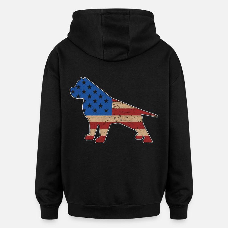 Pitbull États-Unis - Sweat à capuche oversize unisexe - noir