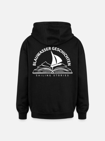 Blue Water Stories Logo - Oversized Unisex Hoodie - black