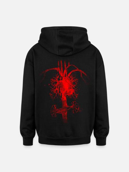 circulation sanguine - Sweat à capuche oversize unisexe - noir