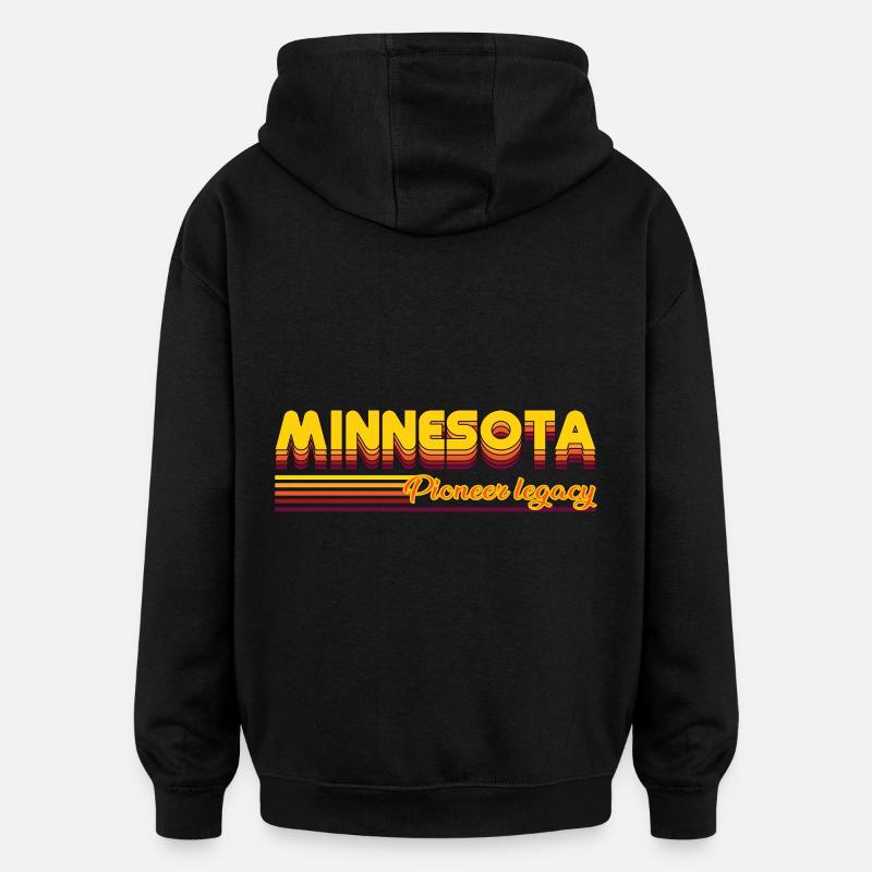 Minnesota États-Unis design - Sweat à capuche oversize unisexe - noir