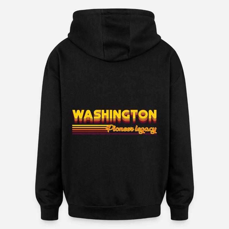 cool Washington États-Unis États design - Sweat à capuche oversize unisexe - noir