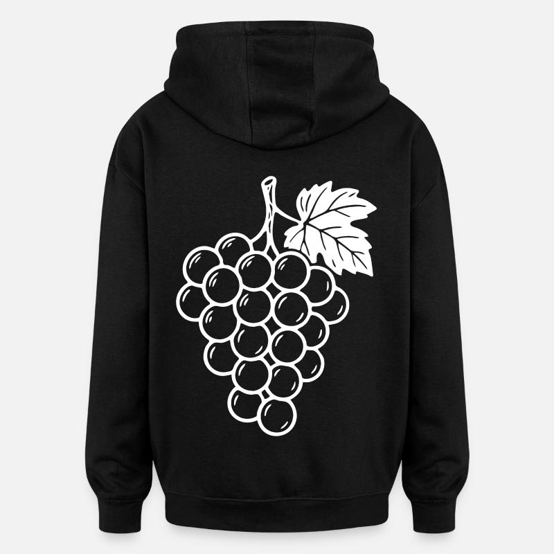 Weintrauben Design – Fruchtig & Stilvoll - Oversized Unisex Hoodie - Schwarz