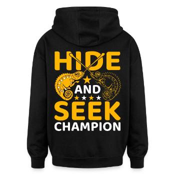Hide and seek Champion - Oversized Unisex Hoodie - black - Back - Noah (186cm)