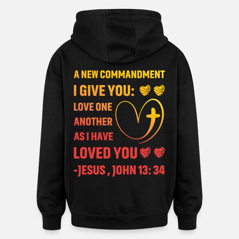 Citation du christianisme - Sweat à capuche oversize unisexe - noir