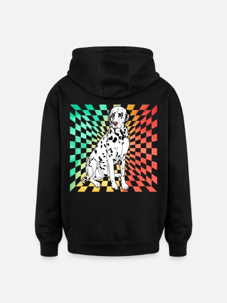 Dalmatien Rétro - Sweat à capuche oversize unisexe - noir