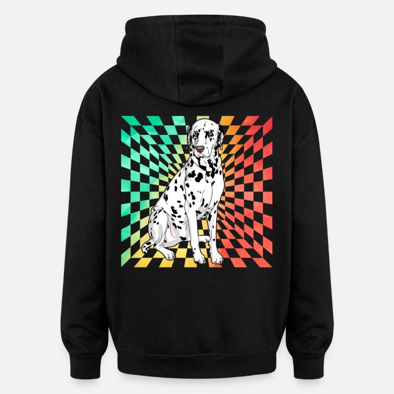 Dalmatien Rétro - Sweat à capuche oversize unisexe - noir