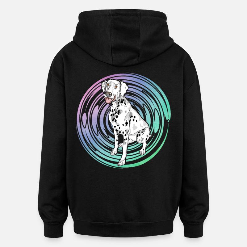 Dalmatian Retro - Oversized Unisex Hoodie - black