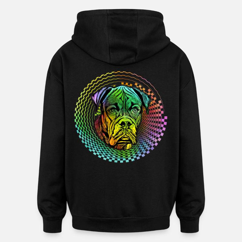 Boxer Retro - Oversized Unisex Hoodie - black