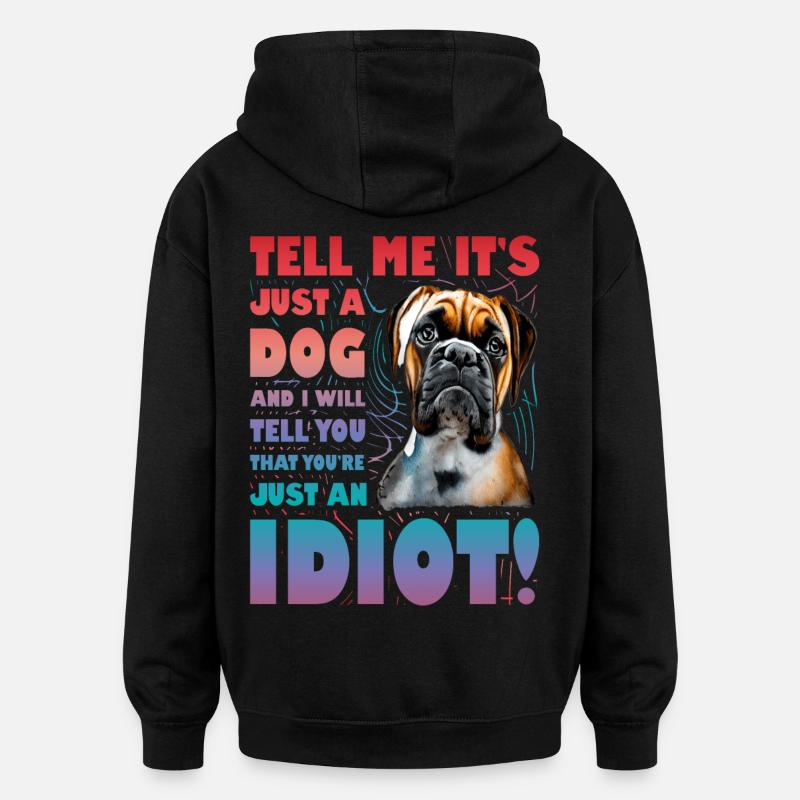 Boxer Lustiger Spruch - Oversized Unisex Hoodie - Schwarz
