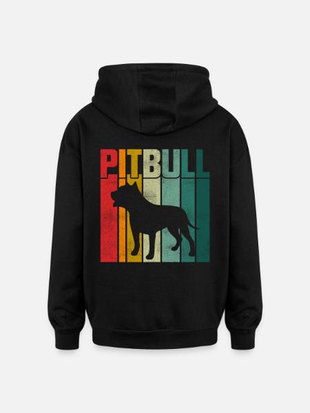 Pitbull Rétro - Sweat à capuche oversize unisexe - noir