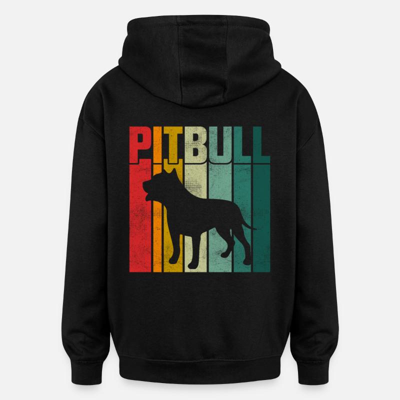 Pitbull Rétro - Sweat à capuche oversize unisexe - noir