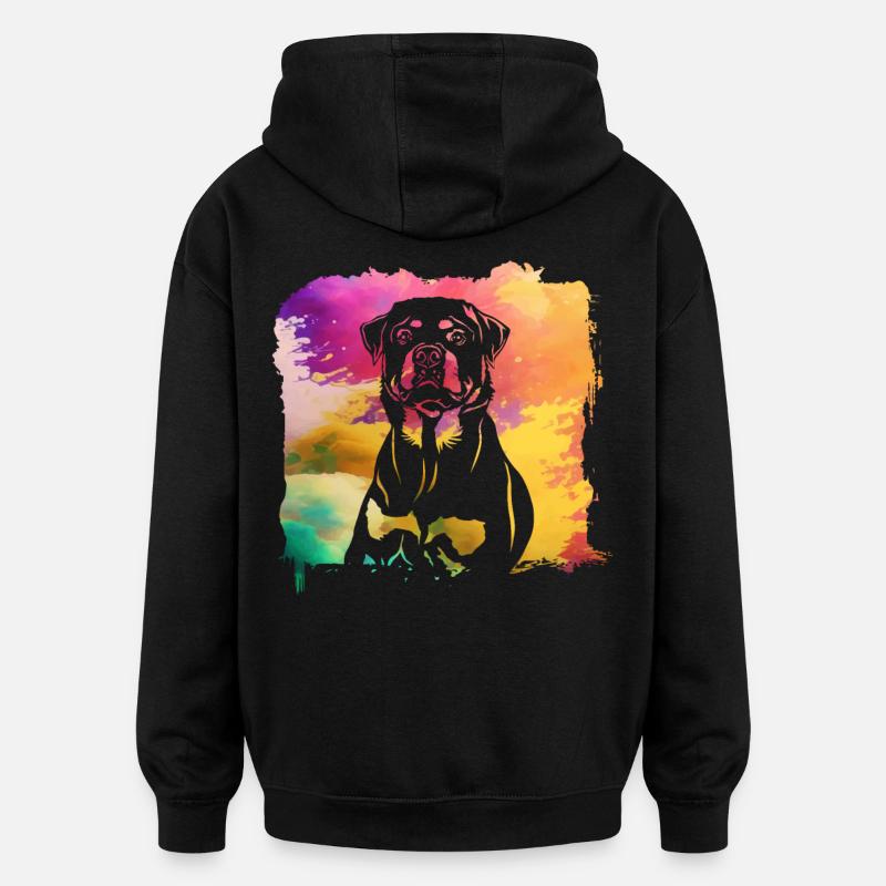 Rottweiler Retro - Oversized Unisex Hoodie - Schwarz