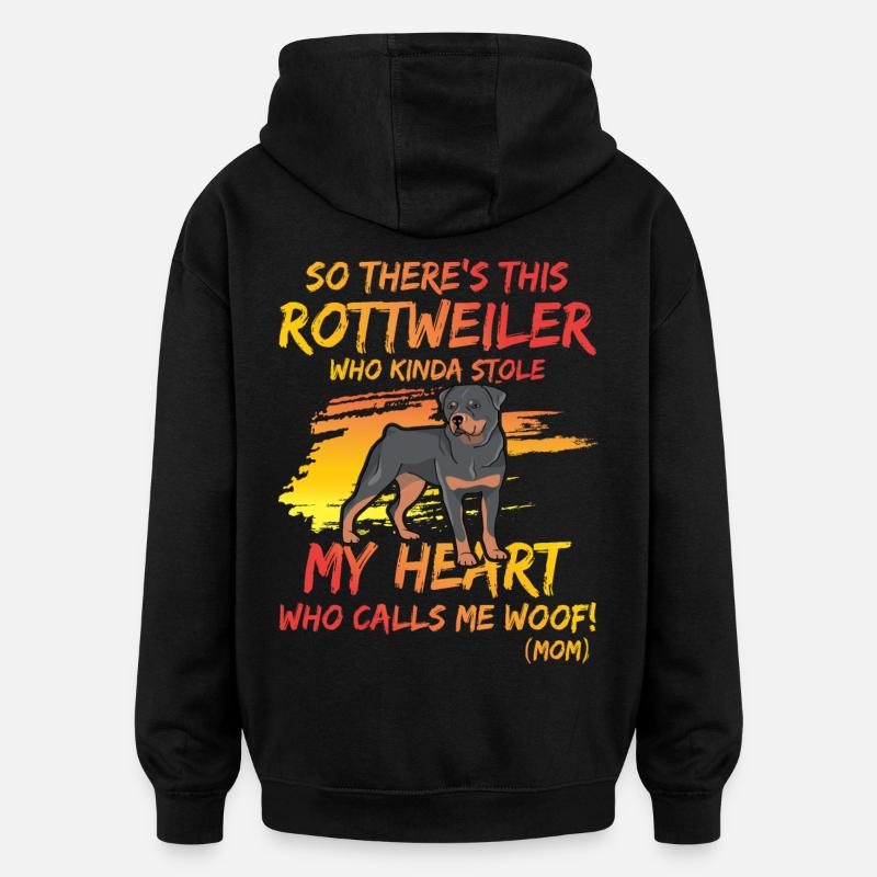 Maman Rottweiler - Sweat à capuche oversize unisexe - noir