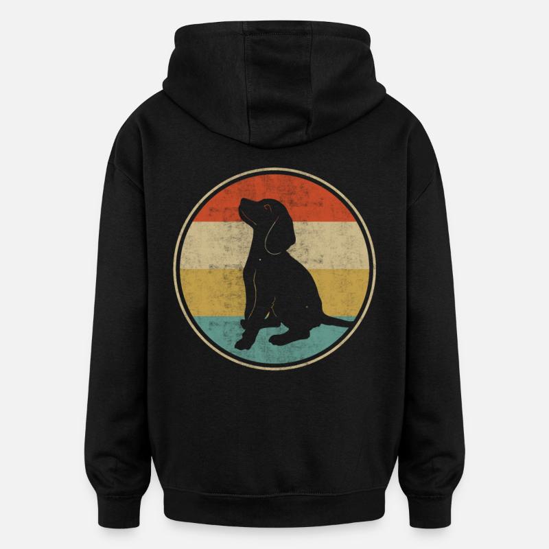 Beagle Dog Rétro - Sweat à capuche oversize unisexe - noir