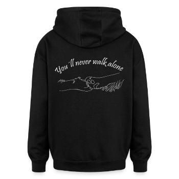 Pfotenliebe - Oversized Unisex Hoodie - Schwarz - Hinten - Noah (186cm)