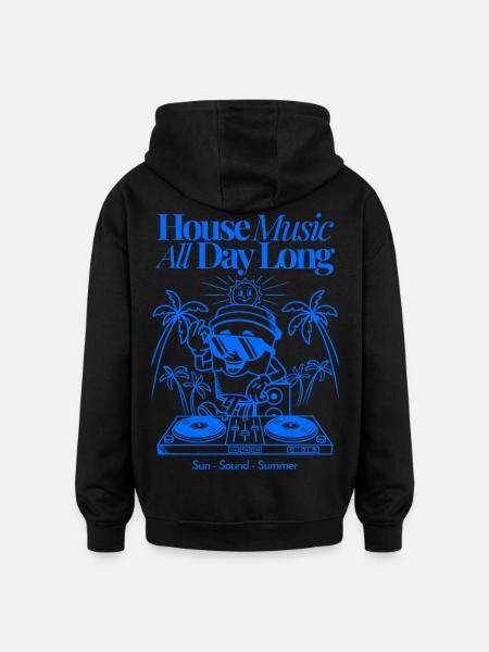 Summer House Music - Oversized Unisex Hoodie - black