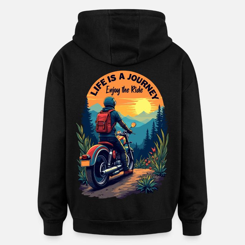 Profitez de la balade - Sweat à capuche oversize unisexe - noir