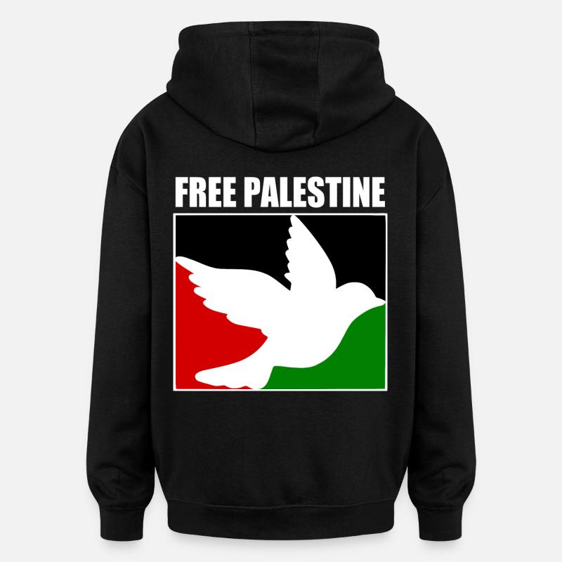 Free palestine - Sweat à capuche oversize unisexe - noir