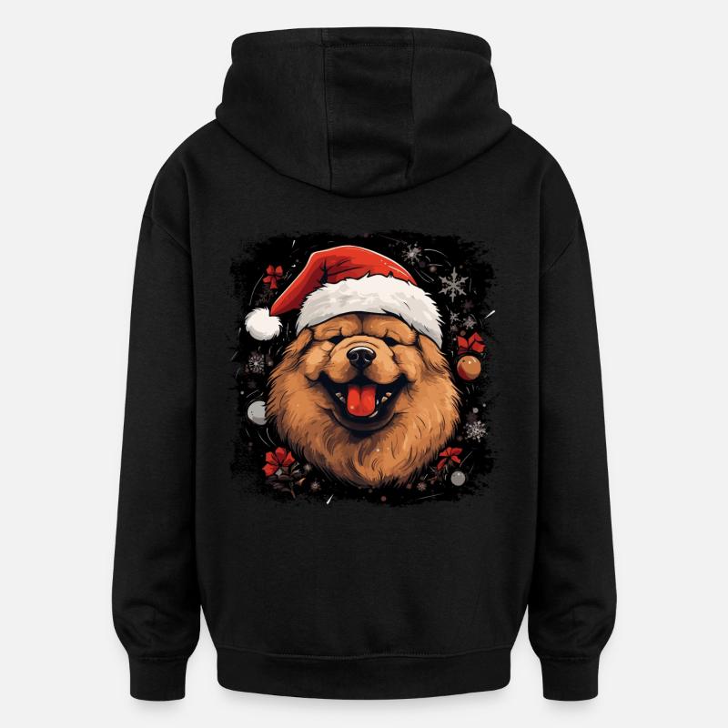Chow Chow santa - Oversized Unisex Hoodie - black