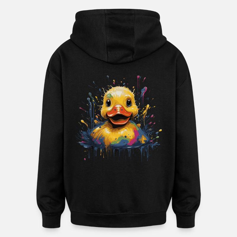 Gummiente - Oversized Unisex Hoodie - Schwarz