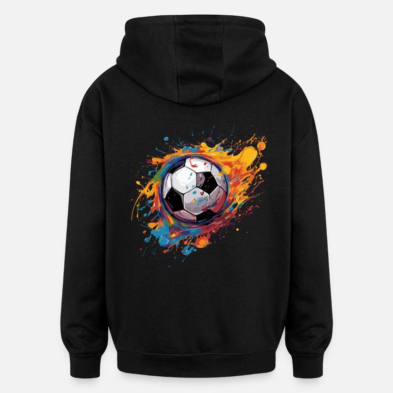 Fußball - Oversized Unisex Hoodie - Schwarz