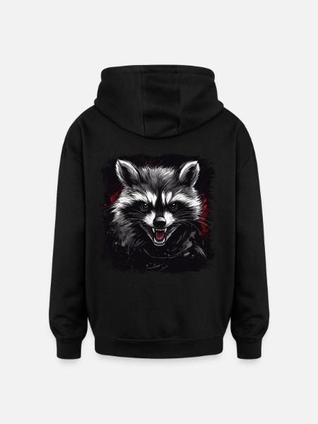 Wütender Waschbär - Oversized Unisex Hoodie - Schwarz