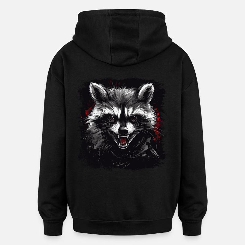 Wütender Waschbär - Oversized Unisex Hoodie - Schwarz