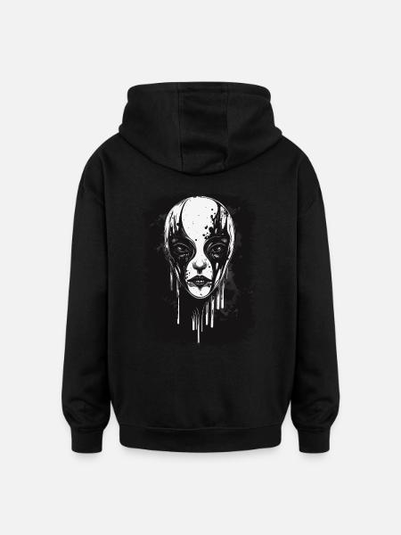 Black Metal Alien - Sweat à capuche oversize unisexe - noir