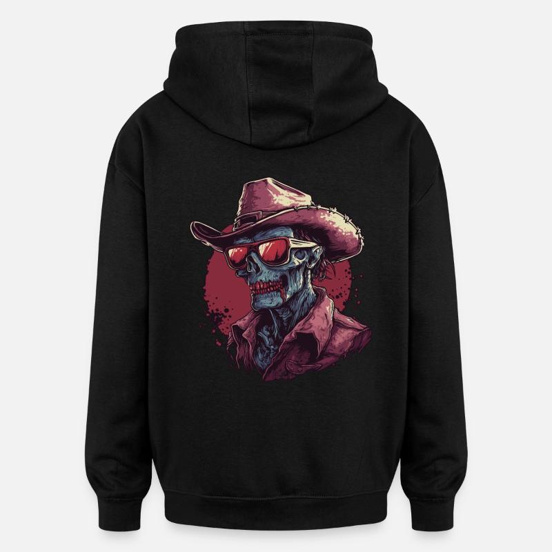 Cow-boy effrayant - Sweat à capuche oversize unisexe - noir