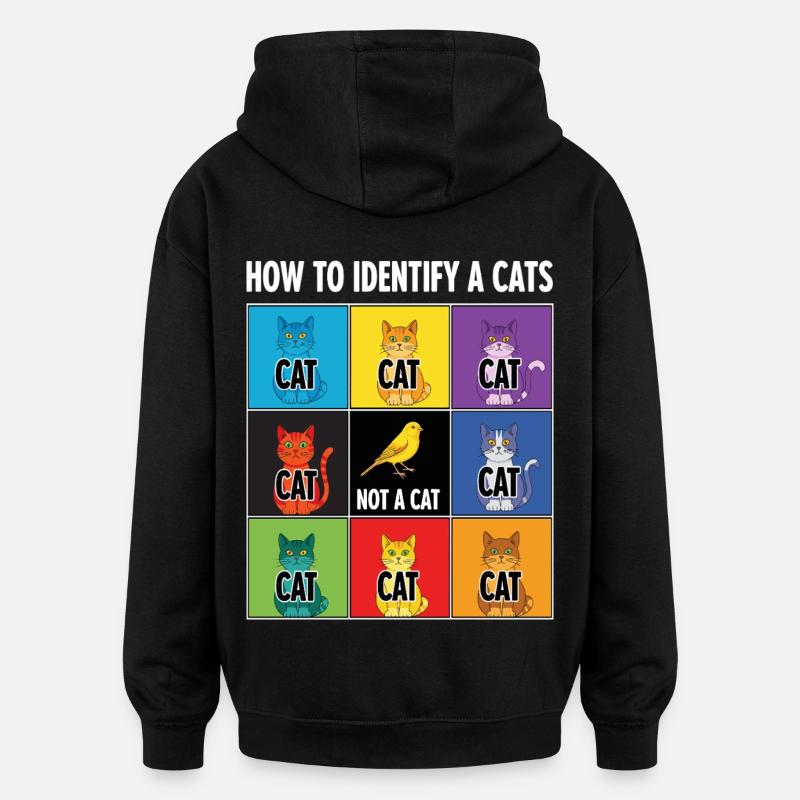 Katzen-Identifizierungs-Guide - Oversized Unisex Hoodie - Schwarz
