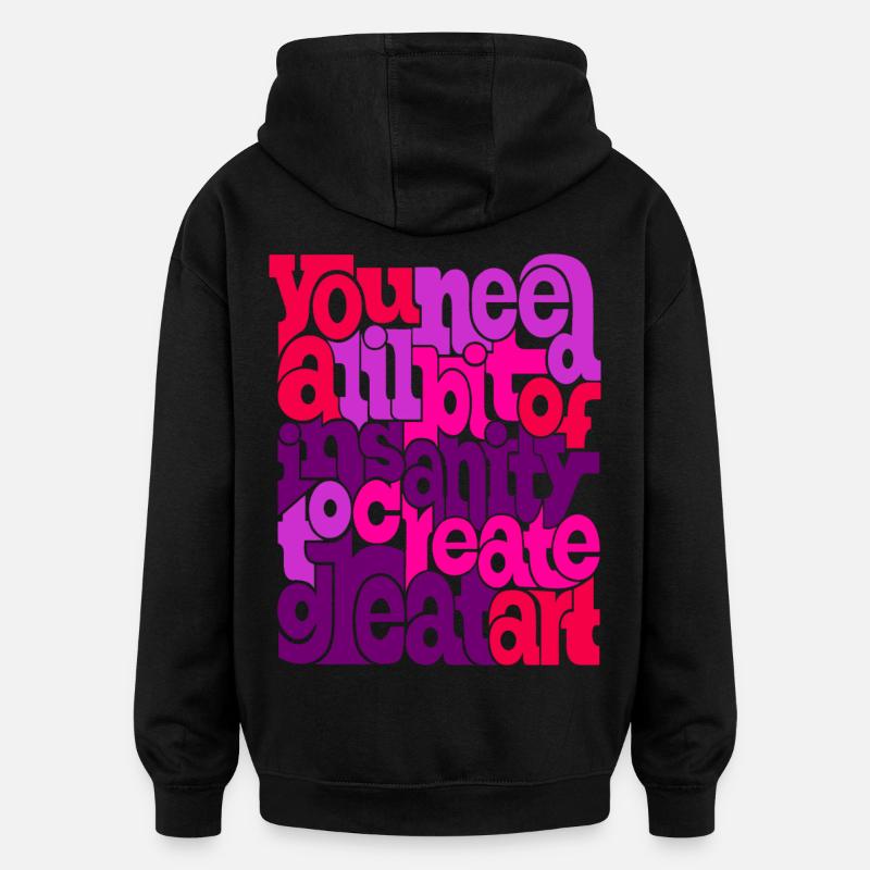 Insanity - Sweat à capuche oversize unisexe - noir