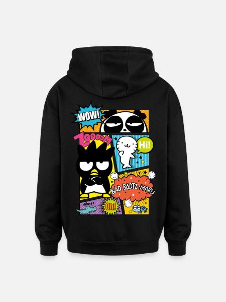 Bad Badtz-Maru med venner i tegneseriestil - Oversize unisex hoodie - sort