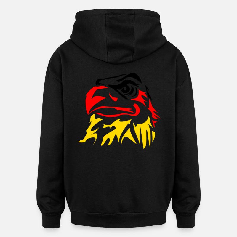 Aigle noir-rouge-or - Sweat à capuche oversize unisexe - noir