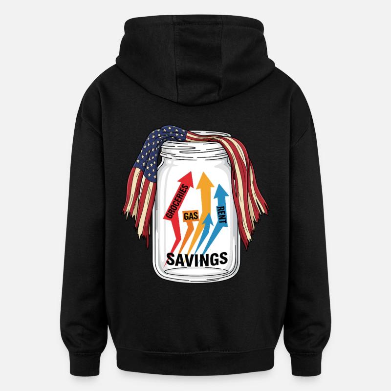 L’économie est un piège - Sweat à capuche oversize unisexe - noir