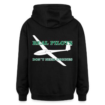 Segelflieger gleiten - Oversized Unisex Hoodie - Schwarz - Hinten - Noah (186cm)