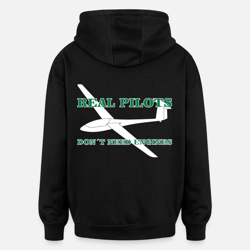 Les planeurs volent - Sweat à capuche oversize unisexe - noir