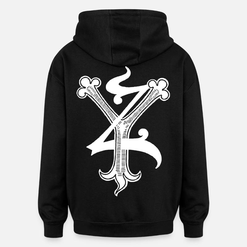 Lettres YZ Rapp art - Sweat à capuche oversize unisexe - noir