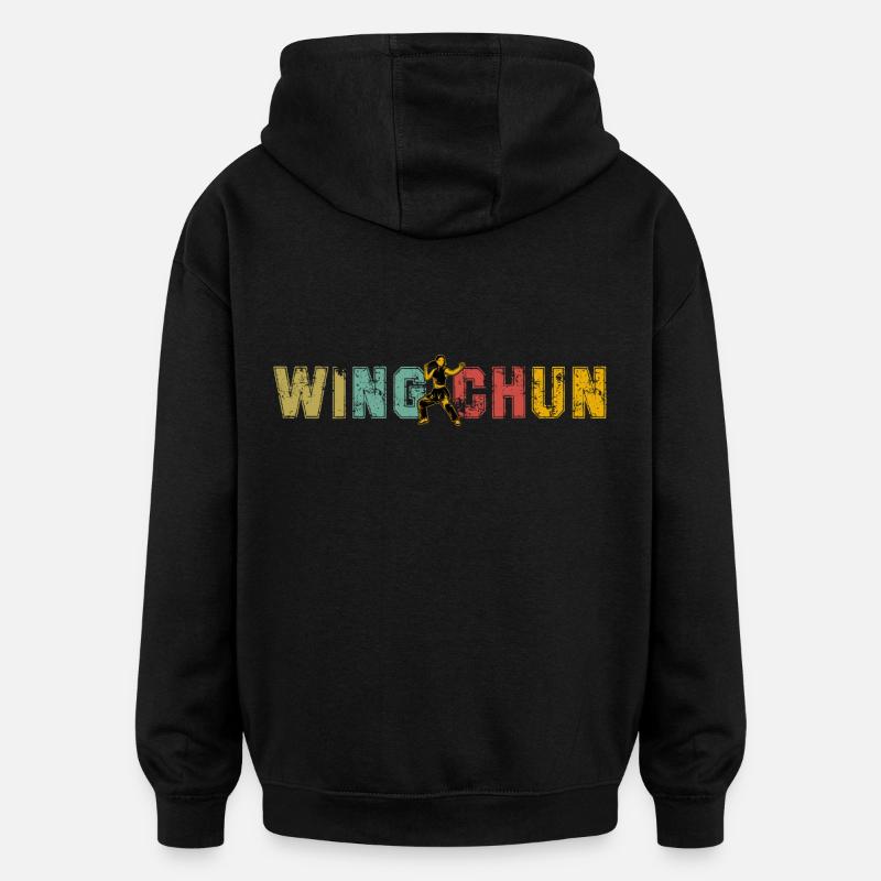 Wing Chun - Sweat à capuche oversize unisexe - noir