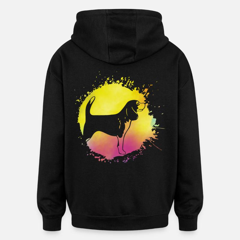 Beagle - Sweat à capuche oversize unisexe - noir